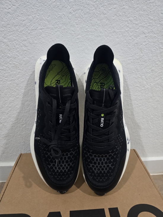 RATIO Black Athletic Sneakers with Speckled White Midsole main image 4